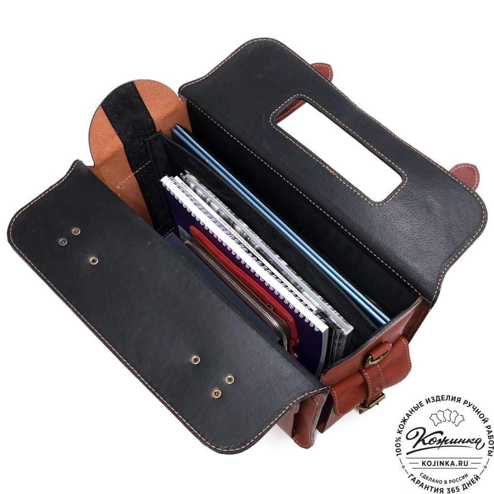 Кожаный портфель-кофр  "Универсал"  (коньяк)